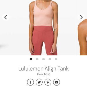 SOLD Lululemon Align Tank Pink Mist